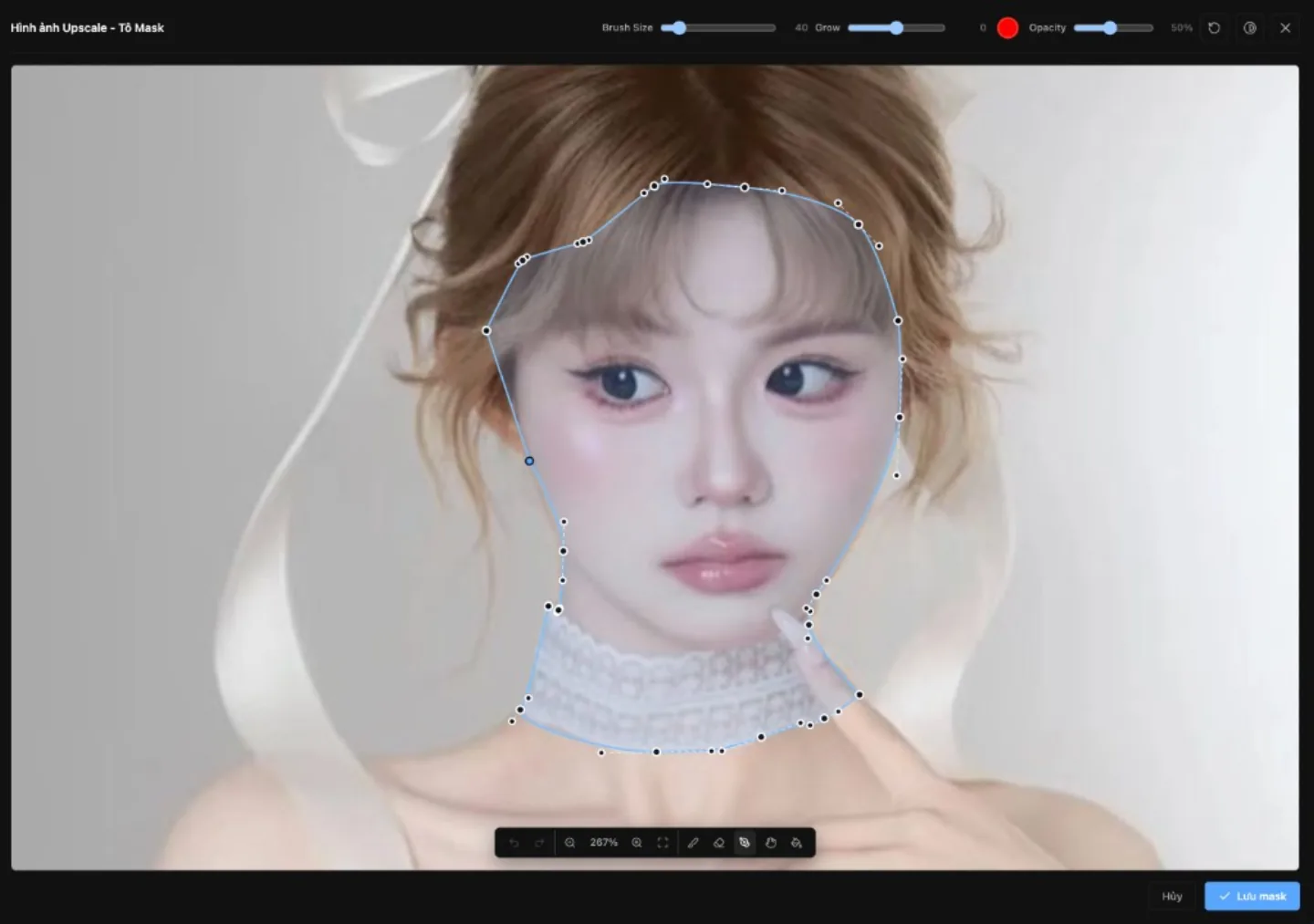 Mask Editor chọn vùng chính xác