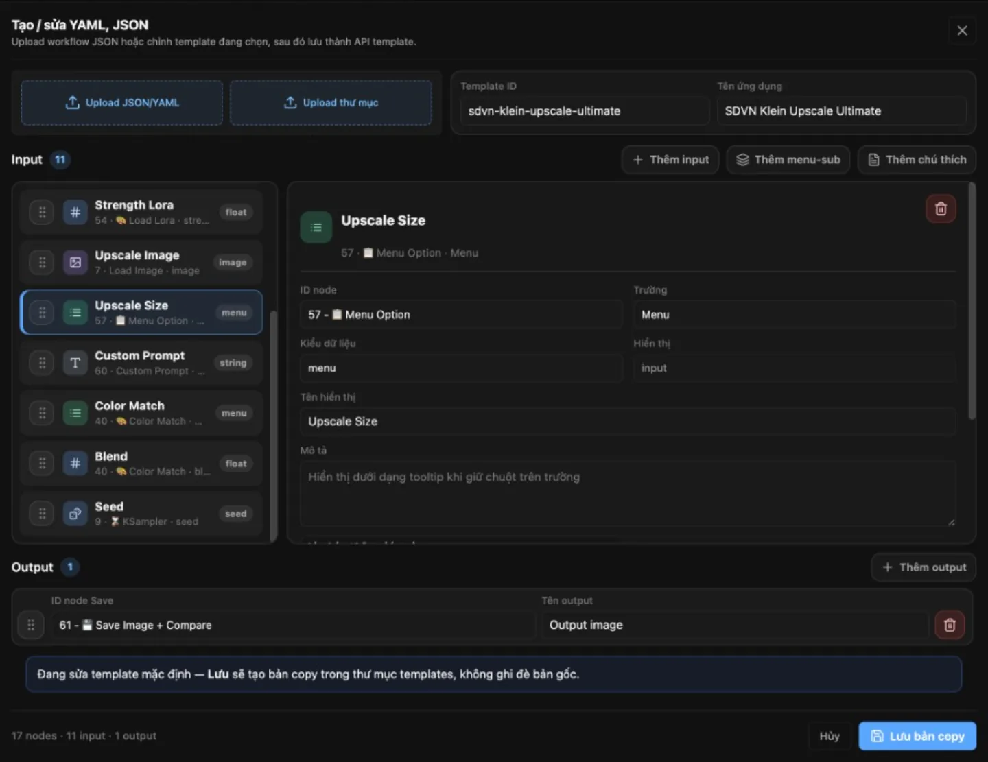 Template Editor tạo giao diện ứng dụng